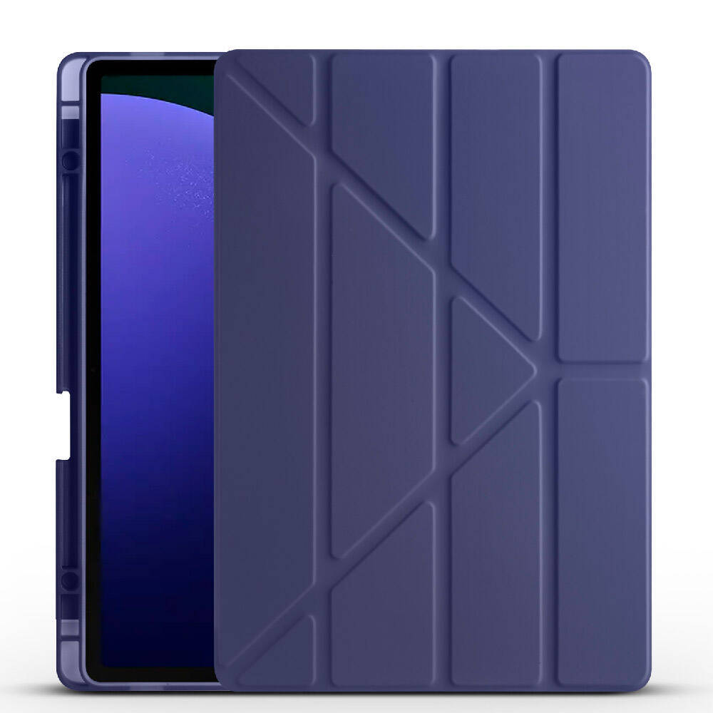 Galaxy Tab S9 FE Plus Kılıf Zore Tri Folding Kalem Bölmeli Standlı Kılıf - 9