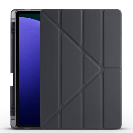 Galaxy Tab S9 Plus Kılıf Zore Tri Folding Kalem Bölmeli Standlı Kılıf - 10