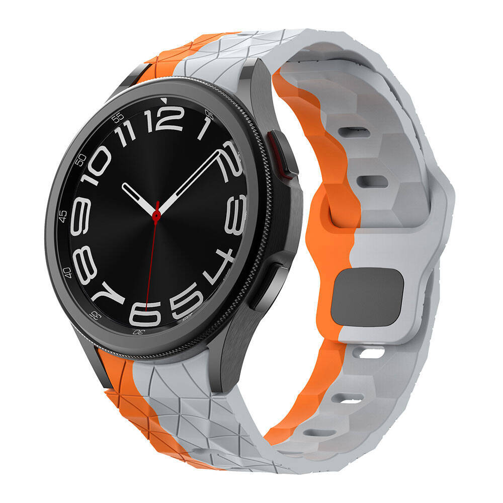 Galaxy Waych 5 44mm Zore KRD-116 20mm Futbol Desenli Spor Tasarımlı Silikon Kordon - 9