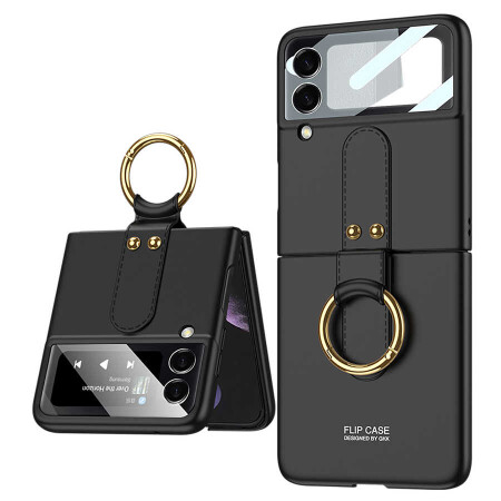 Galaxy Z Flip 3 Kılıf Zore Flip Ring Kıpta Kapak - 15