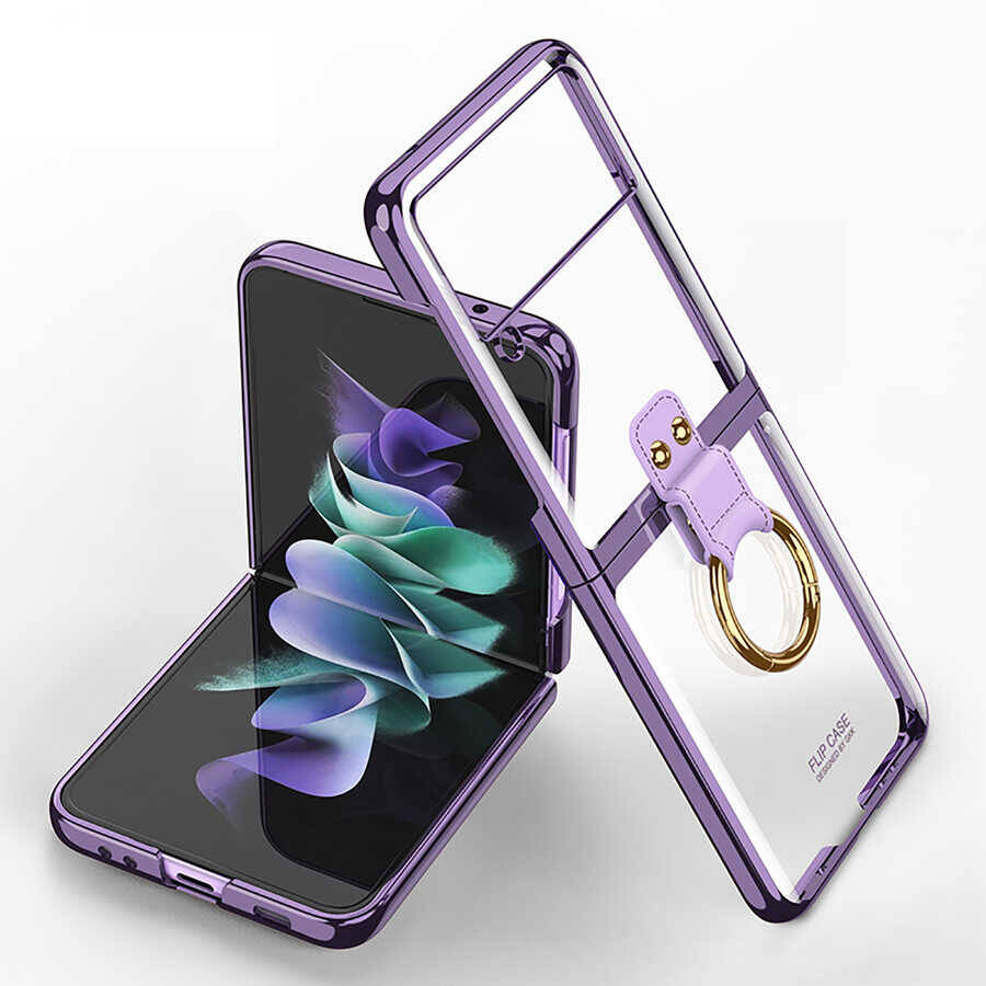 Galaxy Z Flip 3 Kılıf Zore Yüzüklü Kıpta Kapak - 3