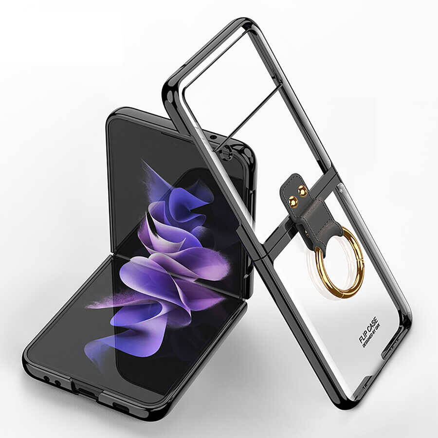 Galaxy Z Flip 3 Kılıf Zore Yüzüklü Kıpta Kapak - 2