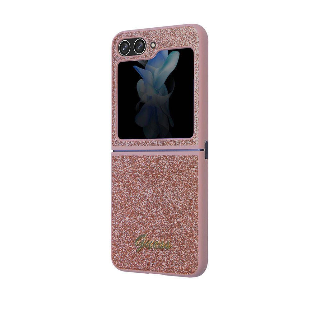 Galaxy Z Flip 5 Kılıf Guess Orjinal Lisanslı Yazı Logolu Glitter Script Kapak - 22