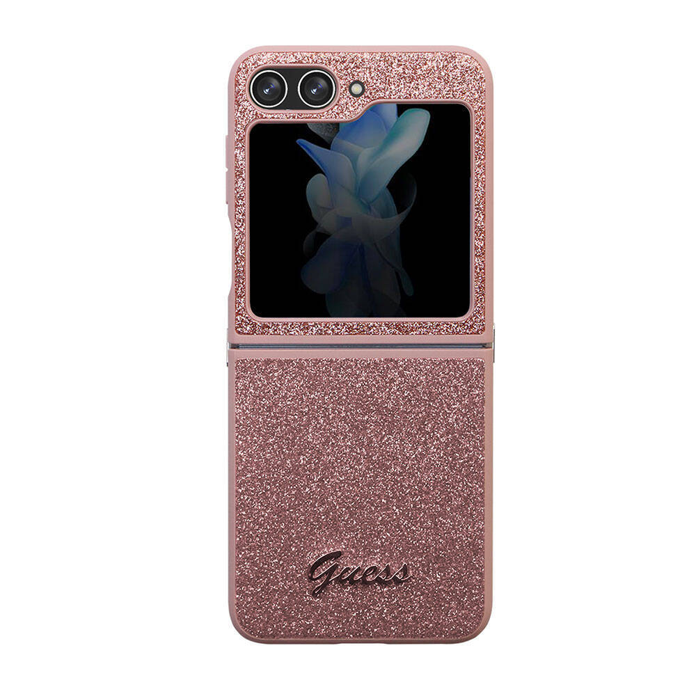 Galaxy Z Flip 5 Kılıf Guess Orjinal Lisanslı Yazı Logolu Glitter Script Kapak - 2