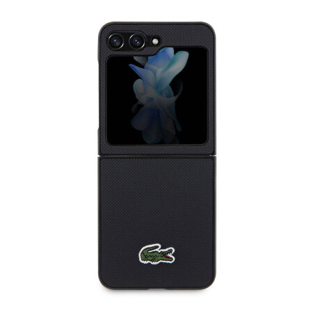 Galaxy Z Flip 5 Kılıf Lacoste Orjinal Lisanslı PU Pike Desenli Arka Yüzey İkonik Timsah Dokuma Logolu Kapak - 6