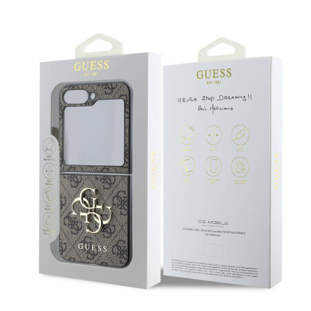 Galaxy Z Flip 6 Kılıf Guess Orjinal Lisanslı Leather Metal Logo Kapak - 7