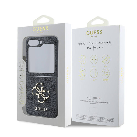 Galaxy Z Flip 6 Kılıf Guess Orjinal Lisanslı Leather Metal Logo Kapak - 9