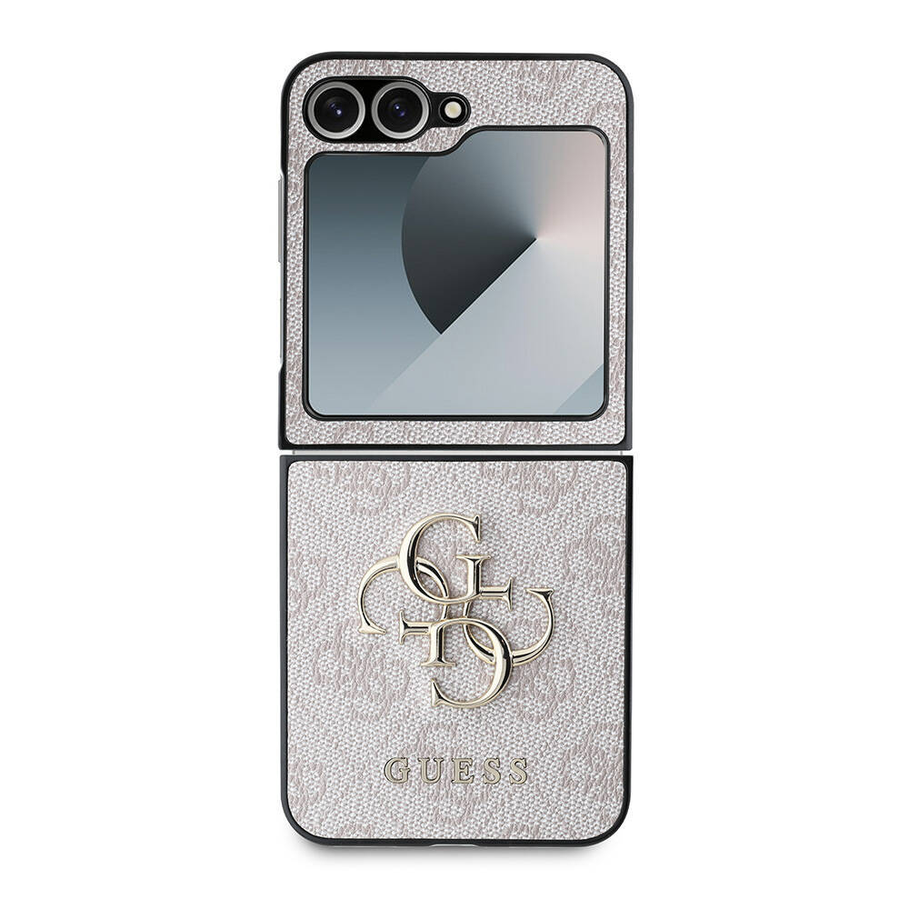 Galaxy Z Flip 6 Kılıf Guess Orjinal Lisanslı Leather Metal Logo Kapak - 12