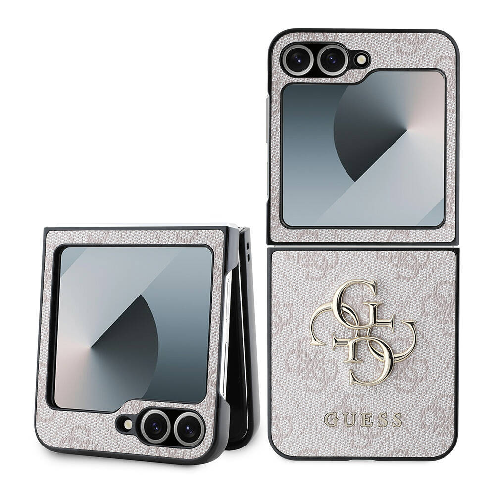 Galaxy Z Flip 6 Kılıf Guess Orjinal Lisanslı Leather Metal Logo Kapak - 2