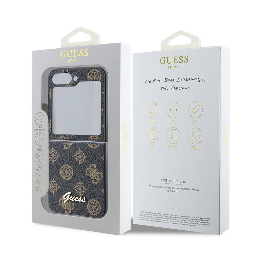 Galaxy Z Flip 6 Kılıf Guess Orjinal Lisanslı Peony Script Kapak - 9