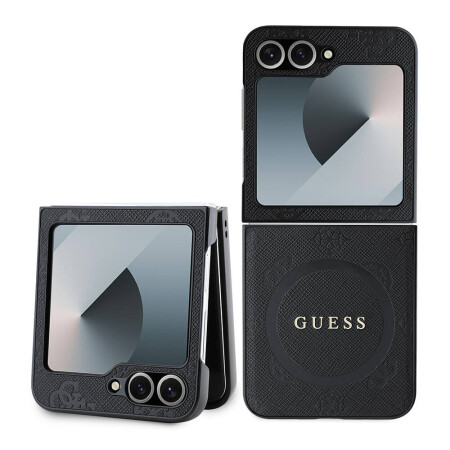 Galaxy Z Flip 6 Kılıf Guess Orjinal Lisanslı Saffiano Metal Logo Kapak - 2