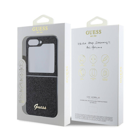 Galaxy Z Flip 6 Kılıf Guess Orjinal Lisanslı Yazı Logolu Glitter Script Kapak - 9