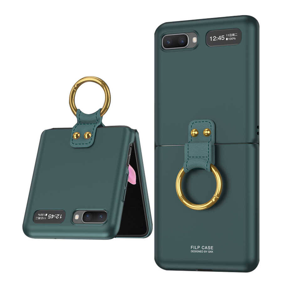 Galaxy Z Flip Kılıf Zore Flip Ring Kıpta Kapak - 1