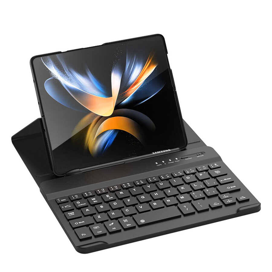 Galaxy Z Fold 3 Kılıf Standlı Bluetooth Klavyeli Zore Kıpta Keyboard Set Kılıf - 2