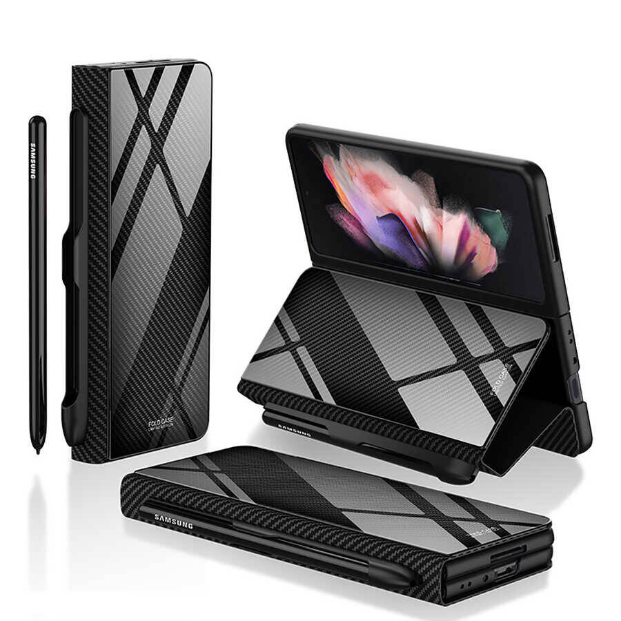 Galaxy Z Fold 3 Kılıf Zore Kalem Bölmeli Droga Kılıf - 6