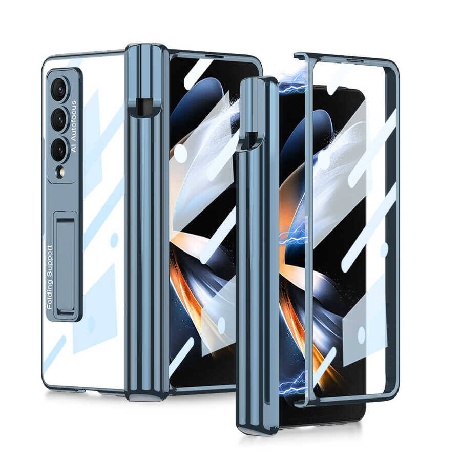 Galaxy Z Fold 4 Kılıf Zore Kıpta Standlı Kalem Bölmeli Kapak - 5