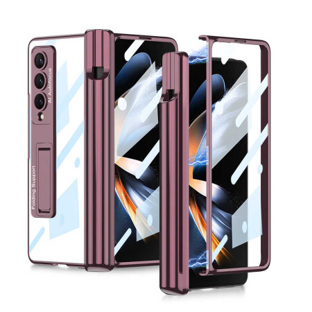 Galaxy Z Fold 4 Kılıf Zore Kıpta Standlı Kalem Bölmeli Kapak - 3