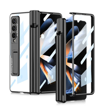 Galaxy Z Fold 4 Kılıf Zore Kıpta Standlı Kalem Bölmeli Kapak - 1