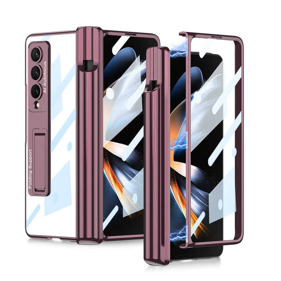 Galaxy Z Fold 4 Kılıf Zore Kıpta Standlı Kalem Bölmeli Kapak - 8