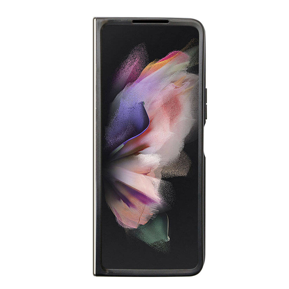 Galaxy Z Fold 5 Kılıf Guess Orjinal Lisanslı PU Deri Taşlı Üçgen Logo 4G Desenli Strass Kapak - 13