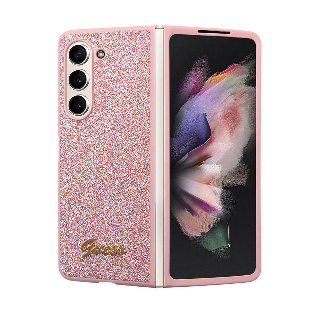 Galaxy Z Fold 5 Kılıf Guess Orjinal Lisanslı Yazı Logolu Glitter Script Kapak - 11