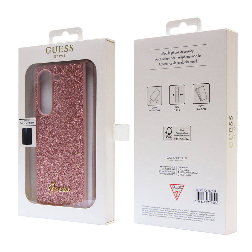 Galaxy Z Fold 5 Kılıf Guess Orjinal Lisanslı Yazı Logolu Glitter Script Kapak - 16