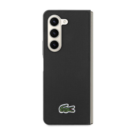 Galaxy Z Fold 5 Kılıf Lacoste Orjinal Lisanslı PU Pike Desenli Arka Yüzey İkonik Timsah Dokuma Logolu Kapak - 6