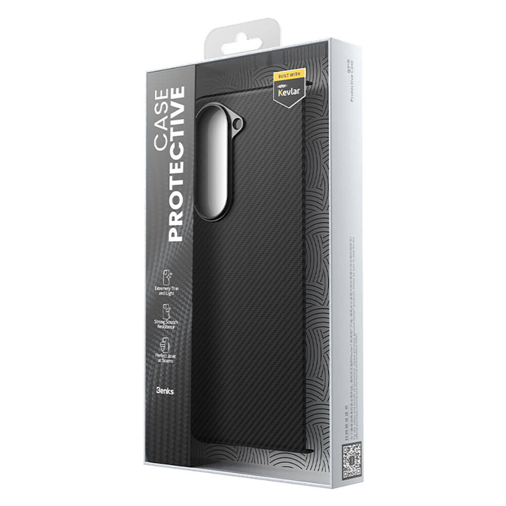 Galaxy Z Fold 5 Kılıf Magsafe Özellikli Karbon Fiber Benks Essential 600D Kevlar Kapak - 3