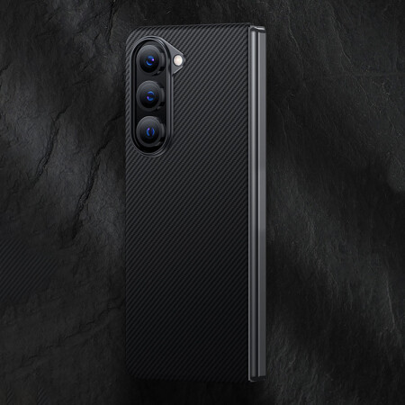 Galaxy Z Fold 5 Kılıf Magsafe Özellikli Karbon Fiber Benks Essential 600D Kevlar Kapak - 5