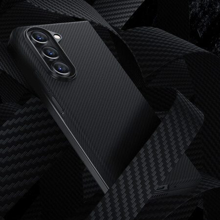 Galaxy Z Fold 5 Kılıf Magsafe Özellikli Karbon Fiber Benks Essential 600D Kevlar Kapak - 9