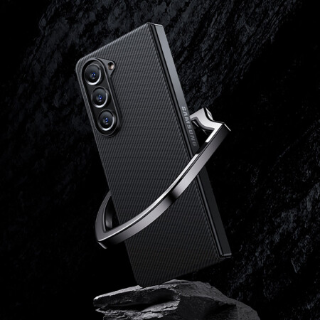 Galaxy Z Fold 5 Kılıf Magsafe Özellikli Karbon Fiber Benks Essential 600D Kevlar Kapak - 10