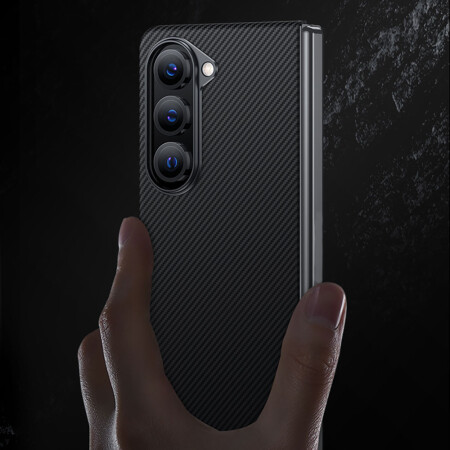 Galaxy Z Fold 5 Kılıf Magsafe Özellikli Karbon Fiber Benks Essential 600D Kevlar Kapak - 13