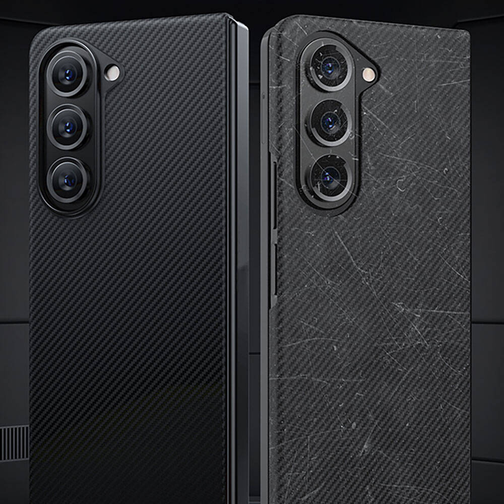 Galaxy Z Fold 5 Kılıf Magsafe Özellikli Karbon Fiber Benks Essential 600D Kevlar Kapak - 14