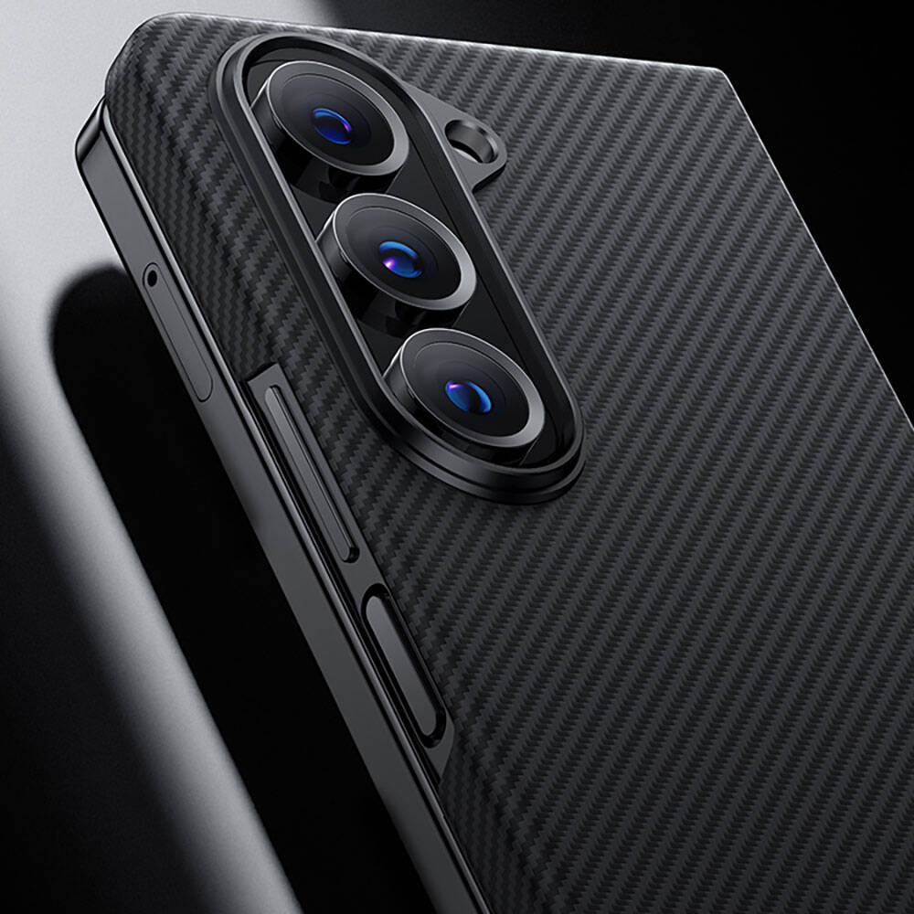 Galaxy Z Fold 5 Kılıf Magsafe Özellikli Karbon Fiber Benks Essential 600D Kevlar Kapak - 15