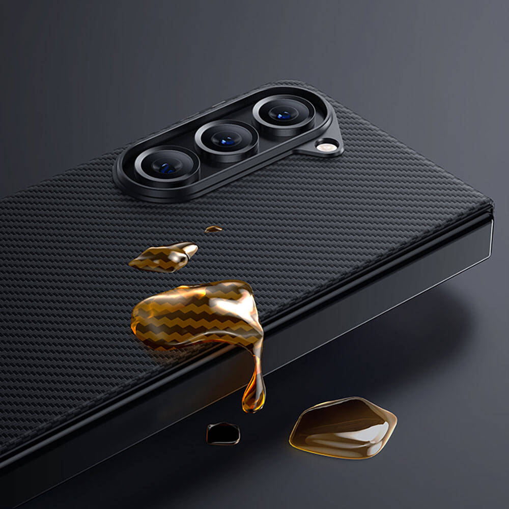 Galaxy Z Fold 5 Kılıf Magsafe Özellikli Karbon Fiber Benks Essential 600D Kevlar Kapak - 16