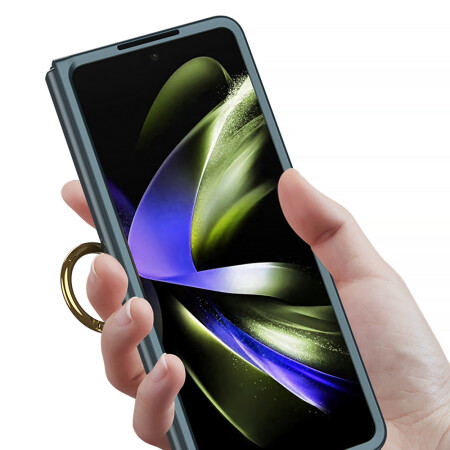 Galaxy Z Fold 5 Kılıf Zore Kıpta Yüzüklü Flip Sert Kapak - 6