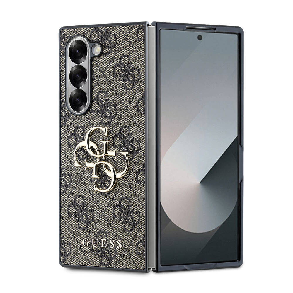 Galaxy Z Fold 6 Kılıf Guess Orjinal Lisanslı Leather Metal Logo Kapak - 4