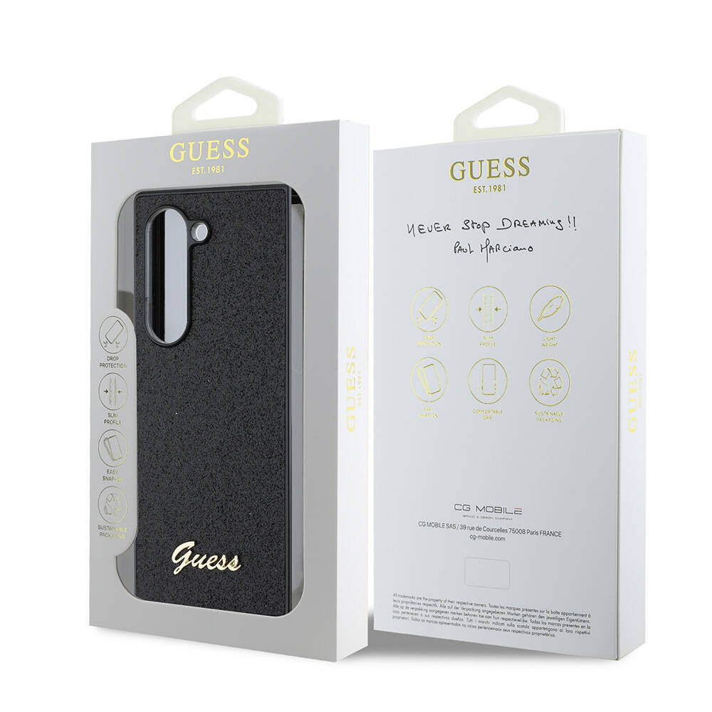 Galaxy Z Fold 6 Kılıf Guess Orjinal Lisanslı Yazı Logolu Glitter Script Kapak - 8