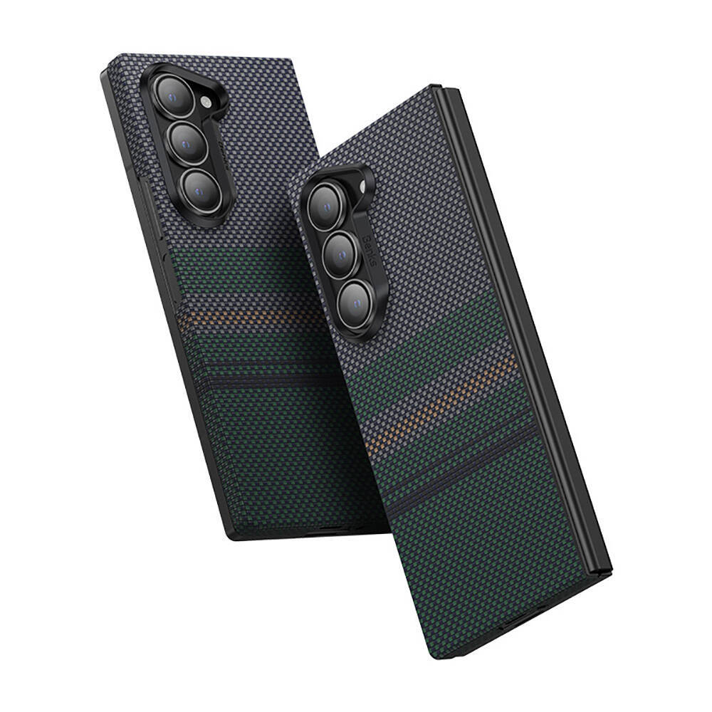 Galaxy Z Fold 6 Kılıf Karbon Fiber Tasarımlı Benks Aurora ArmorAir Kevlar Kapak - 2