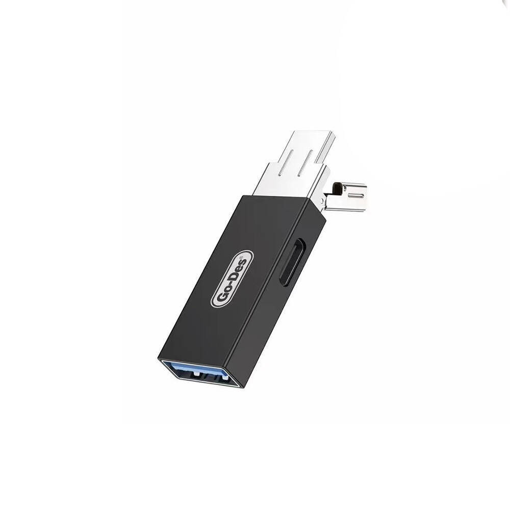 Go Des GD-CT192 USB-A to Type-C ve Type-C to USB-A 4in1 OTG Dönüştürücü Adaptör - 2