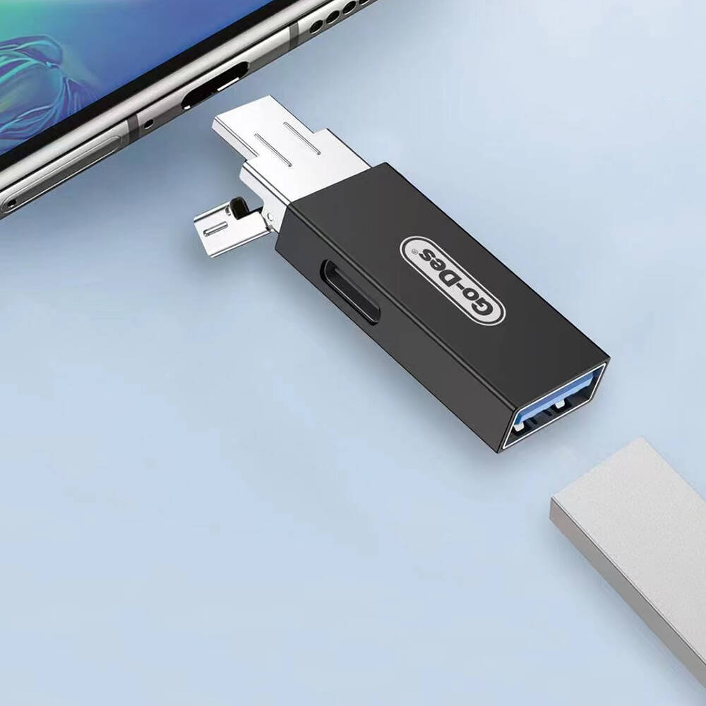 Go Des GD-CT192 USB-A to Type-C ve Type-C to USB-A 4in1 OTG Dönüştürücü Adaptör - 4