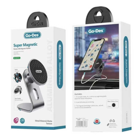 Go Des GD-HD719 360 Derece Dönebilen Magnetik Araç İçi Telefon Tutucu Düz Zemin Versiyon - 3