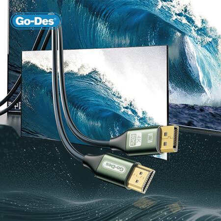 Go-Des GD-HM831 4K60Hz HDMI to Display Port Kablo 2 Metre - 3