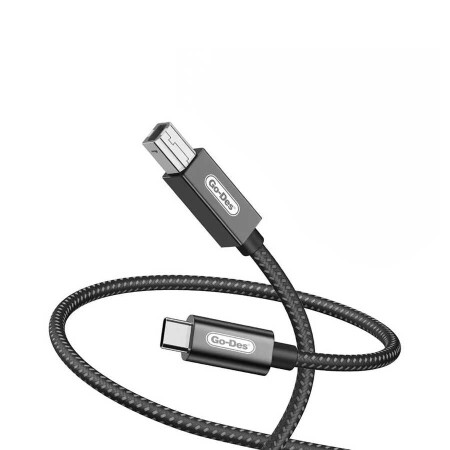 Go Des GD-HM837 Type-C to USB-B 2.0 Örgülü Yazıcı Kablosu 2M - 2