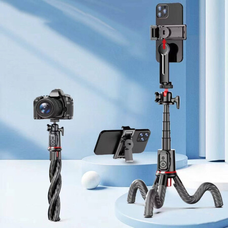 Go Des GD-ST86 Çok Fonksiyonlu Teleskopik Esneyebilen Uzaktan Kumanda Aparatlı Tripod - 6