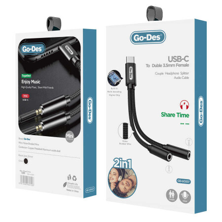 Go Des GD-UC037 Type-C To Double 3.5mm Dönüştürücü - 5