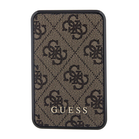 Guess Orjinal Lisanslı Dijital Led Göstergeli PU Deri 4G Desenli Metal Yazı Logolu Powerbank 10000mAh 18W - 8