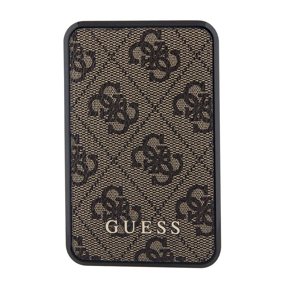 Guess Orjinal Lisanslı Dijital Led Göstergeli PU Deri 4G Desenli Metal Yazı Logolu Powerbank 10000mAh 18W - 8