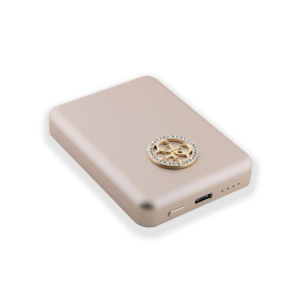 Guess Orjinal Lisanslı Magsafe Şarj Özellikli Taşlı 4G Logolu Powerbank 3000mAh 5W - 6