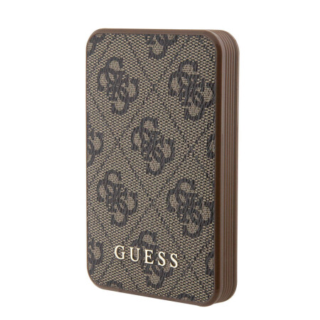 Guess Orjinal Lisanslı PU Deri 4G Desenli Metal Yazı Logolu Powerbank 5000mAh - 3